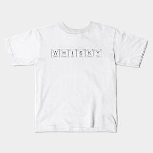 Whiskey PT Periodic Table W-H-I-S-K-Y Outline v2 Kids T-Shirt